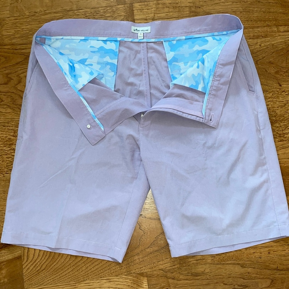 Peter Millar Lightweight Performance Men’s Golf Short | Light Purple | Size: 38